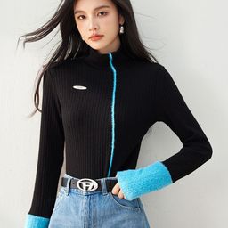 JC Collection Women Ribbed Long Sleeves Pullover-image-91