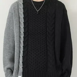 StyleCast Men Cable Knit Colourblocked Pullover-image-85