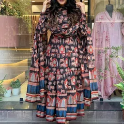KALINI Women Embroidered Regular Thread Work Pure Cotton Kurta with Trousers & With Dupatta-picture-51