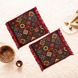 Aura 2-Pcs Red Printed FloorMats-30