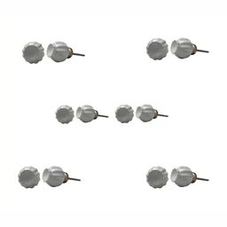 Indianshelf 6Pcs White Textured Ceramic Umbrella Knobs-image-59