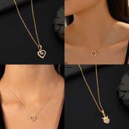 Boghra Sales Women Set Of 4 Gold Plated Brass American Diamond Chain-image-69