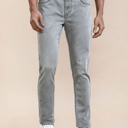 Crocodile Men Stone Washed Knit Slim Fit Jeans-image-32