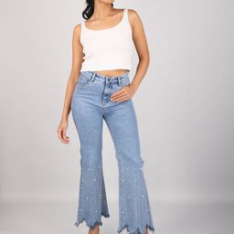 Wear Your Words Women High-Rise Slash Knee Light Fade Jeans-image-36
