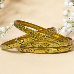 PRIYA KANGAN Gold Brass Bangle-image-6
