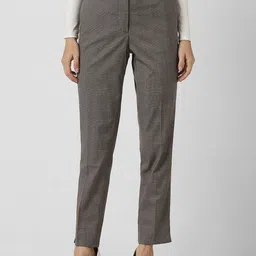 Van Heusen Woman Women Checked Slim Fit Formal Trousers-image-19
