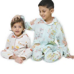 Snuggly Spaces Kids Graphic Printed Night suit-2