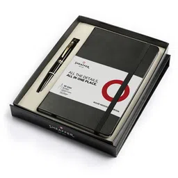 Sheaffer 100 G9322 Glossy Black Ballpoint Pen with Medium Notebook Premium Gift Set-image-14