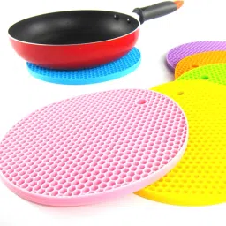 Anti-Slip Mat Multipurpose Hot Pads for Hot Dishes, Microwave Mat, Drying Mat Round Silicone Trivet Mat Heat Resistant Trivet-20