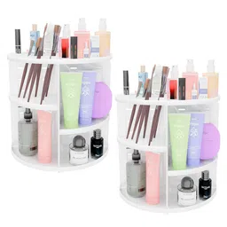 Kuber Industries White Set of 2 Regular Makeup Organiser Organisers-35