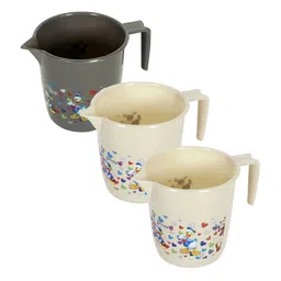 Kuber Industries Beige & Black 3 piece Floral Plastic Bath Accessories Set-image-68