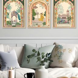 Kotart Brown & Pink 3 Pieces Wooden Floral Traditional Painting Wall Arts-picture-16