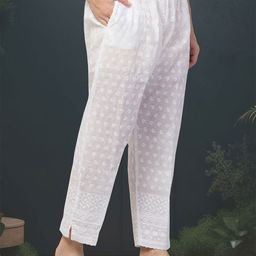 FAMBEE Women Floral Printed Flared Knitted Palazzos-image-23