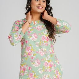 Cotton Curio Floral Printed Pure Cotton Kurti-image-30