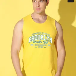 WOOSTRO 2-Pcs Printed Odour-Free Cotton Innerwear Vests VWS26(BKLN YELLOW)(RUN BLACK)-image-68
