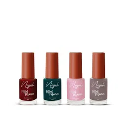 Neyah 4Pcs Mini Macron Nail Polish- 6 ml- 122 Strawberry-153 Emerald- 134 Orchid- 173 Dove-29