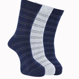 Force NXT Men Pack Of 3  Striped Cotton Calf-Length Socks-image-43