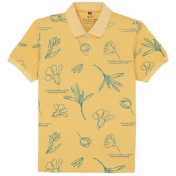 Status Quo Boys Floral Printed Polo Collar T-shirt-image-80