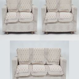 Fashion Throw Beige & Grey Printed Jacquard Sofa Cover-image-86