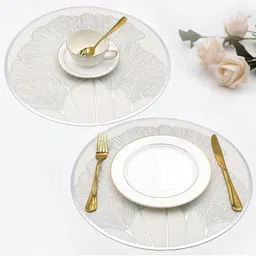 LooMantha 2 Pcs Plastic Embellished Table Placemats-31