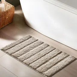 Home Centre Brown Textured 1850 GSM Anti-Slip Bath Rug-image-96