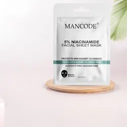 MANCODE Set Of 3 5% Niacinamide Facial Sheet Mask image 3