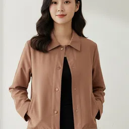 Wineberry Women Leather Lightweight Longline Leather Jacket-picture-11