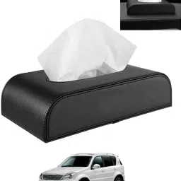 Leathrite New Design Black D-Shape Tissue Holder For-Rexton SsangYong 2015 Vehicle Tissue Dispenser-image-72