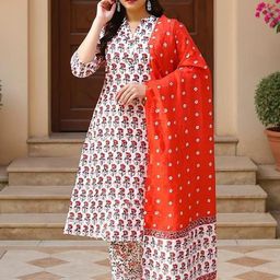 SZN Women Floral Printed Regular Kurti with Trousers & With Dupatta-picture-37