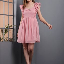 Tushita Women Flutter Sleeve Ruffled Fit & Flare Dress-image-88