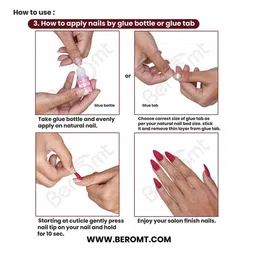 BEROMT Set Of 16 Jelly Stick On Nail Tip With Application Kit - BFN721CN image 4