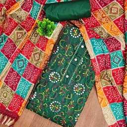SHADOW & SAINING Ethnic Motifs Embroidered Zari Unstitched Dress Material-picture-46