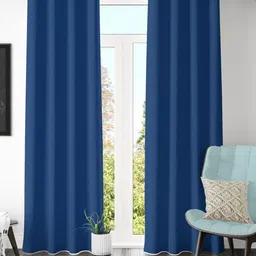 Galaxy Home Decor Blue Set of 2 Black Out Door Curtain-image-77