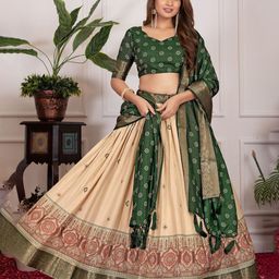 LADY SHOPI Floral Printed Ready to Wear Lehenga & Unstitched Blouse With Dupatta-picture-58
