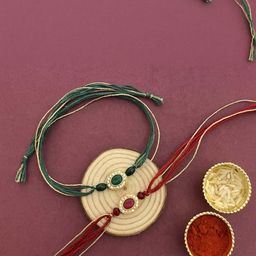 MERYCRAFT Unisex Multicoloured Rakhi- Set of 2-25