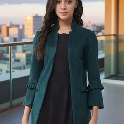 Zima Leto Suede Open Front Jacket-9