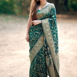 Shriyangan Ethnic Motifs Woven Design Zari Pure Silk Kanjeevaram Saree-image-5