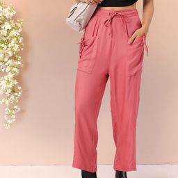 DressBerry Women Contemporary Comfort Relaxed Fit Trousers with Box Pockets-image-55