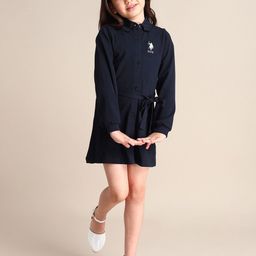 U.S. Polo Assn. Kids Girls Bishop Sleeve Shirt Mini Dress-picture-12