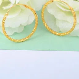MEMOIR Gold Plated Contemporary Hoop Earrings-image-47