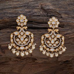 Kushal's Fashion Jewellery Kundan Drop Earrings-56