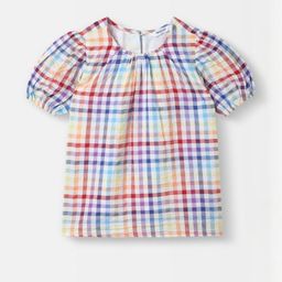 Nauti Nati Girls Cotton Checked Puff sleeve Top-picture-31