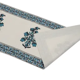 Kuber Industries Set of 7 Blue & Off White Printed Table Runner & Placemats image 5