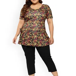 Aarika Plus Size Floral Printed Swim Suit With Goggle-29