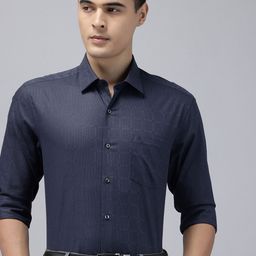 Arrow Manhattan Slim Fit Textured Checked Pure Cotton Formal Shirt-picture-43