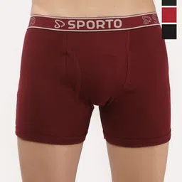 Sporto by Macho Men Pack Of 4 Cotton Mid Rise Trunks-picture-20