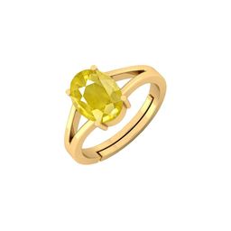 Barmunda gems Unisex Gold Plated Adjustable Yellow Sapphire Brass Finger Ring-image-67