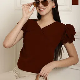 Metronaut Puff Sleeve Peplum Top-picture-20