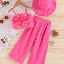 INCLUD Girls Shoulder Straps Top With Trousers & Hat-image-68