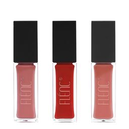 FLENC 3Pc Ritzy Glossy Liquid Lipstick- 10ml Each-Miami- Moscow- Helsinki-54